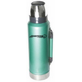 28 Oz. Stainless Steel Slim Thermal Bottle with Strap - Green Coated